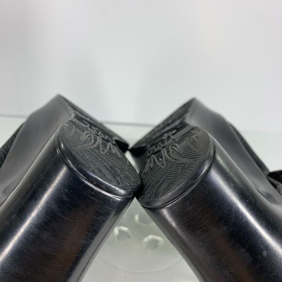 Womens Wedge Heels Naot Shoes Mule Boho Clogs Black Sz 8 Leather Slip On Buckle - Picture 9 of 13